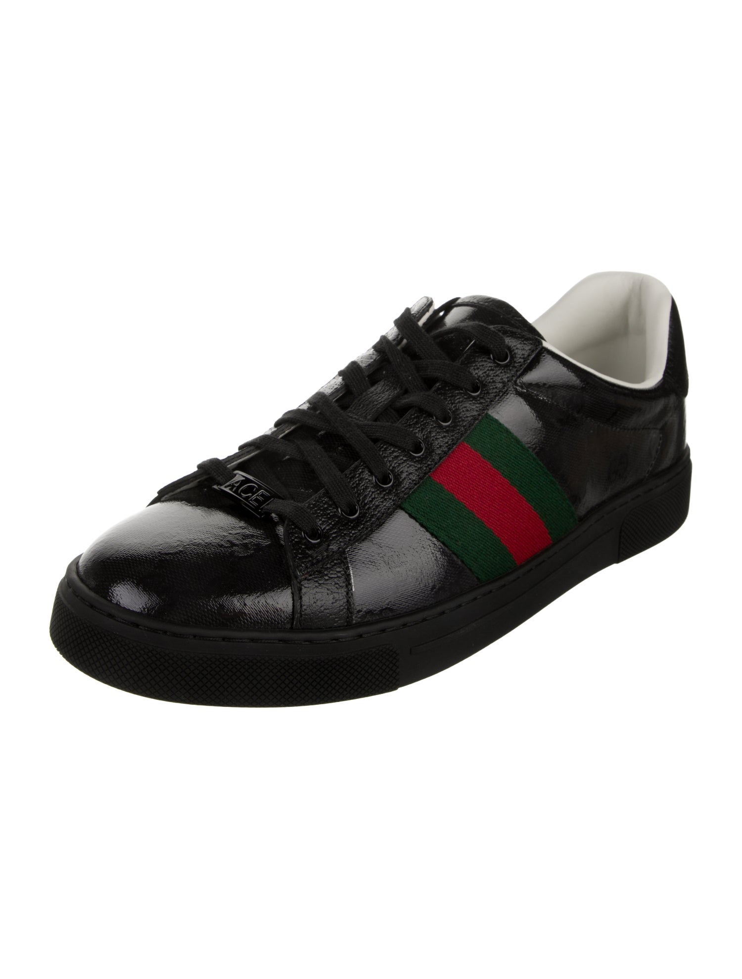 Gucci Web Accent Leather Sneakers